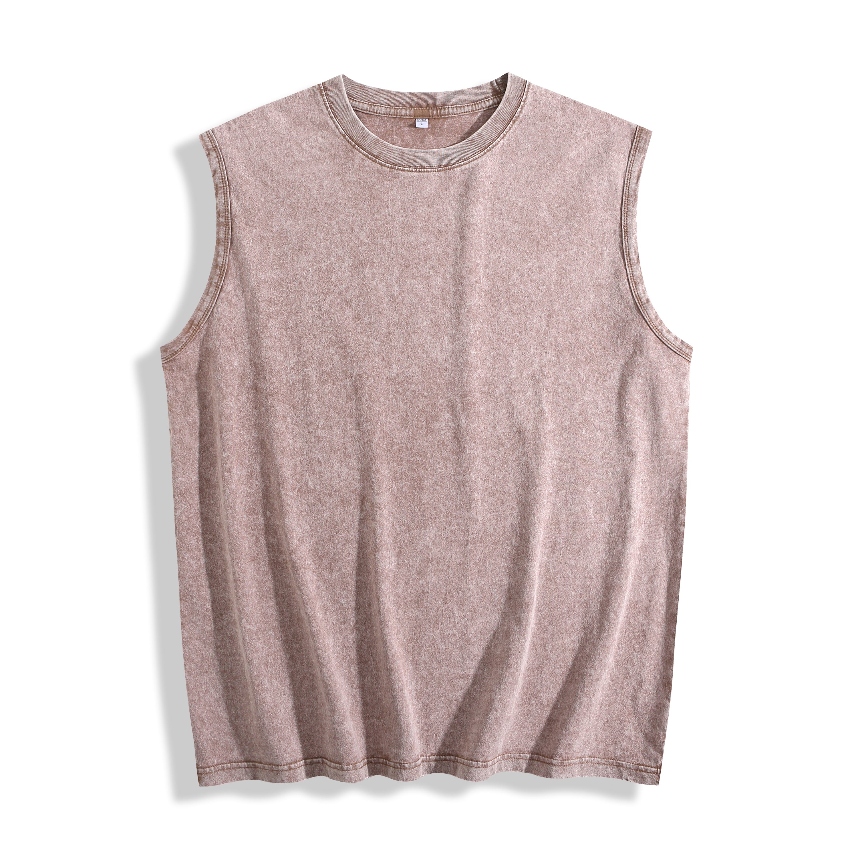 Acid Wash Oversized Sleeveless Muscle Tee