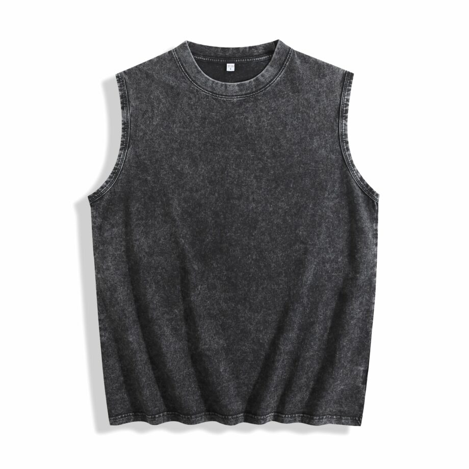 Acid Wash Oversized Sleeveless Muscle Tee