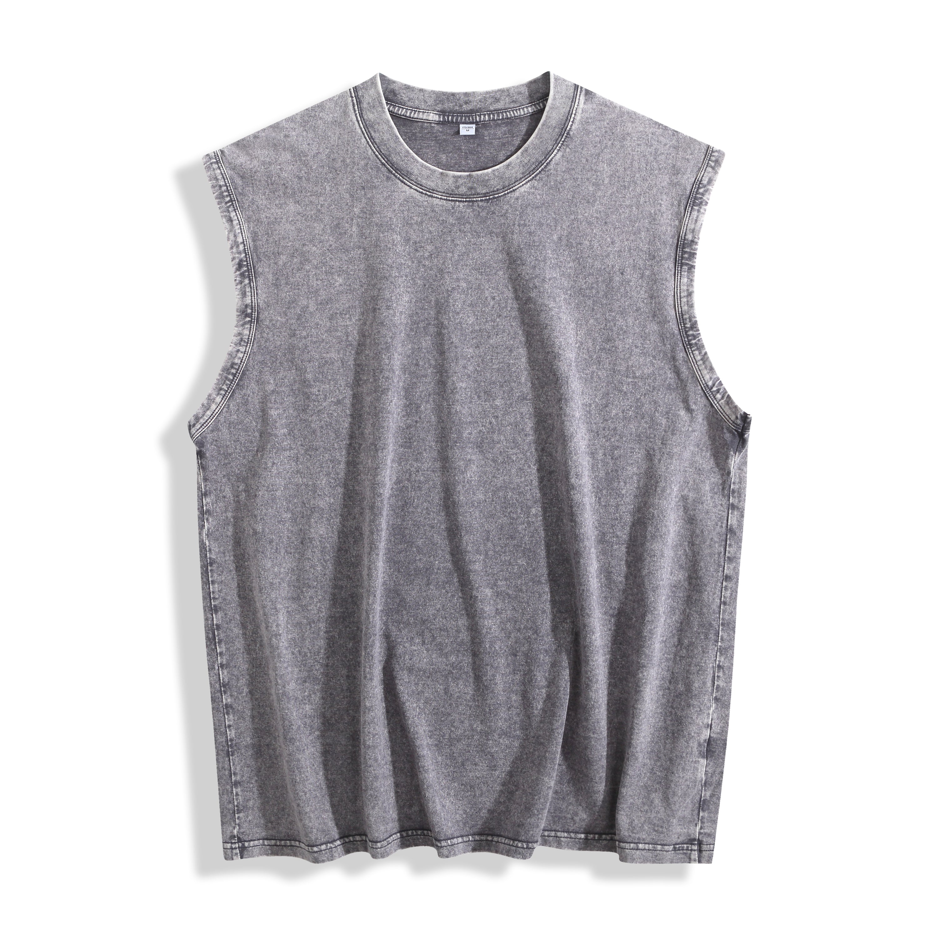 Acid Wash Oversized Sleeveless Muscle Tee