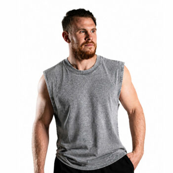 Acid Wash Oversized Sleeveless Muscle Tee